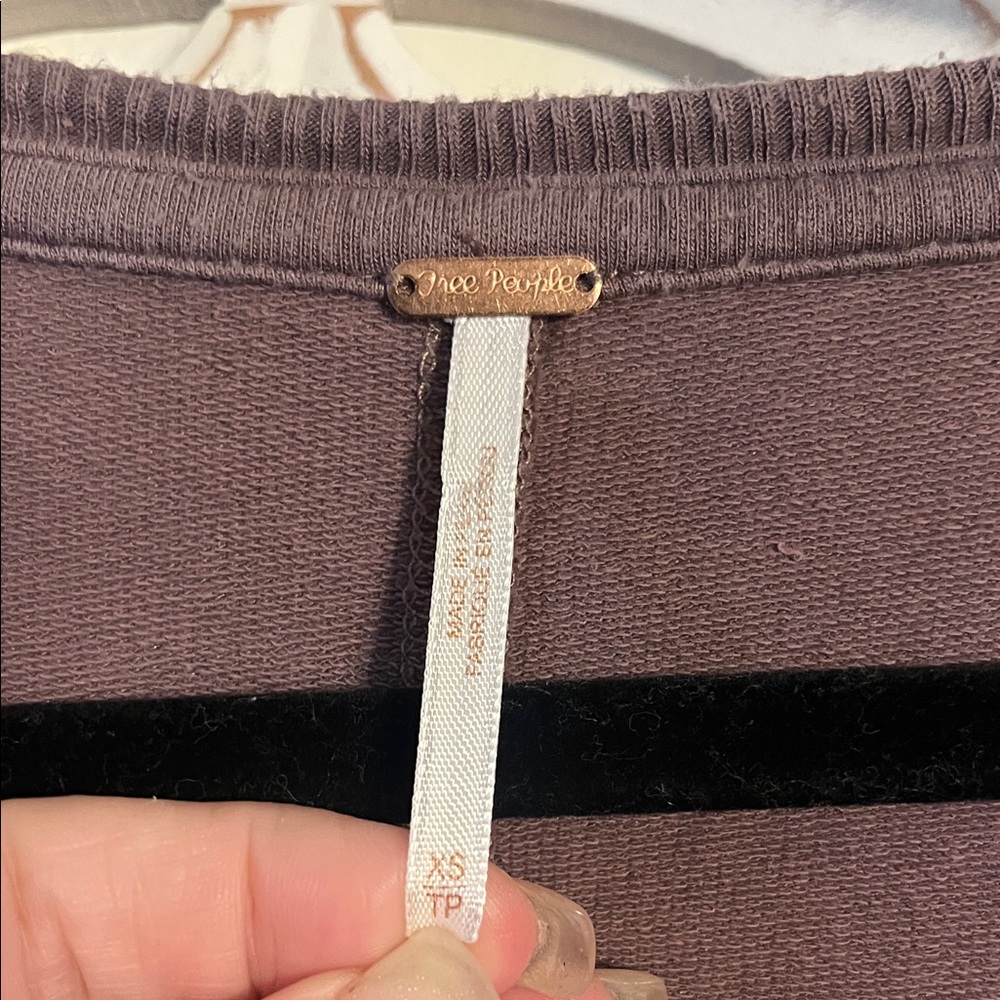 Free People Purple V-Neck Sweatshirt - Picture 2 of 7